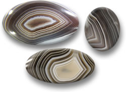 Cabujones de ágata con bandas de Botswana