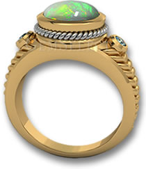 Anillo de ópalo moderno