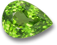 Gema de peridoto en forma de pera