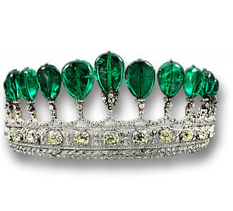 La princesa Katharina Henckel von Donnersmarck Tiara de diamantes y esmeraldas