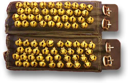 Tobilleras de cuero de danza clásica india con campanas