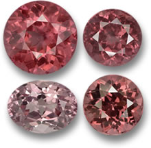 Gemas de granate malaya rosa rosa