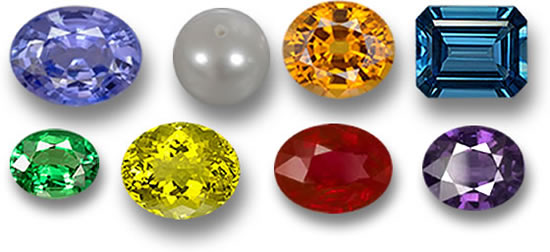 Piedras preciosas de colores