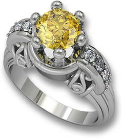 Anillo de compromiso con zafiro amarillo