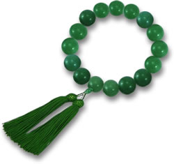 Pulsera de abalorios de aventurina con borla