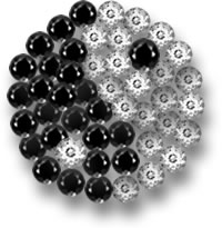Gemas de turmalina negra y topacio blanco