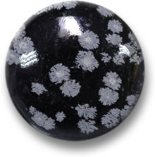 Obsidiana de copo de nieve blanco y negro