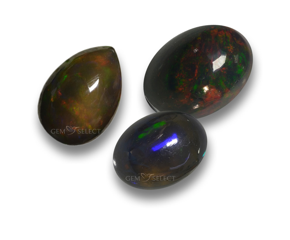 Piedras preciosas de ópalo negro de GemSelect: imagen grande