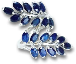 Anillo Zafiro Azul y Plata