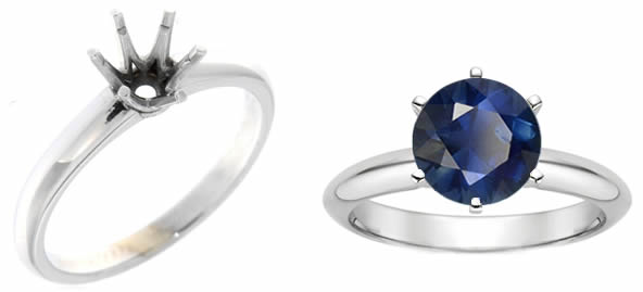 Anillo de piedras preciosas de rubí y semi montura - GemSelect - Imagen grande