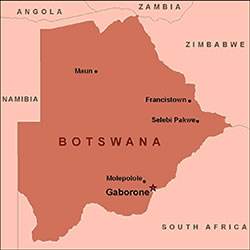 Mapa de Botsuana