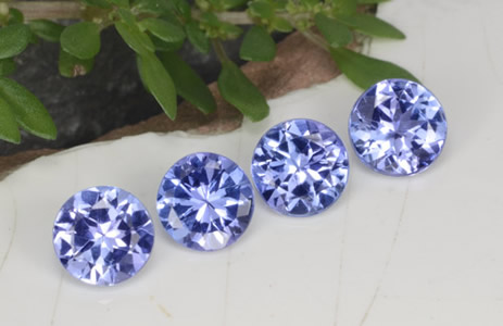 Piedras preciosas de tanzanita redondas calibradas
