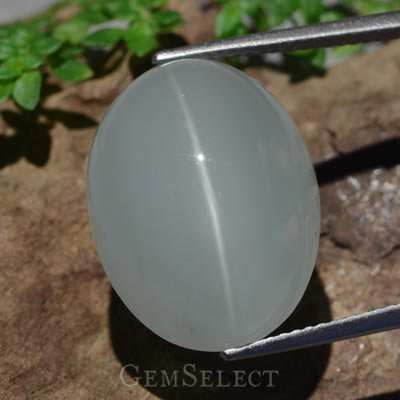 Cabujón de aguamarina ojo de gato de GemSelect