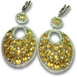 Pendientes de citrino y plata