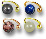 Ear Cuffs con cuentas de piedras preciosas y clip