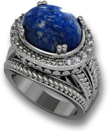 Diseño de anillo de lapislázuli GemSelect