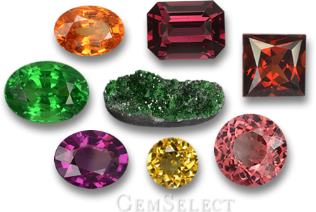 Piedras preciosas de granate