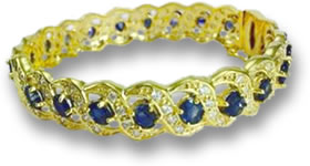 Brazalete de oro, zafiros y diamantes