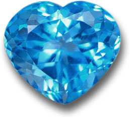 Corazón de topacio azul suizo natural Natural Blue Topaz Heart