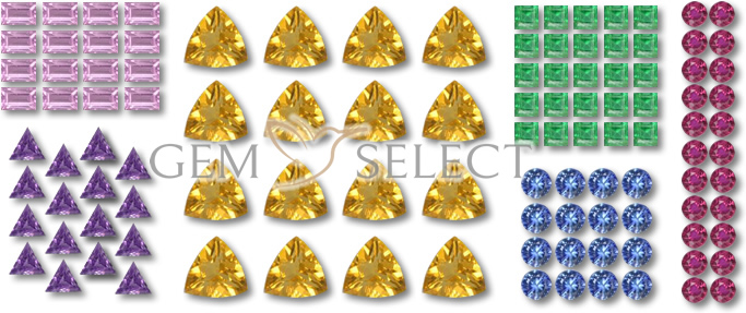 Lotes de piedras preciosas calibradas para joyeros