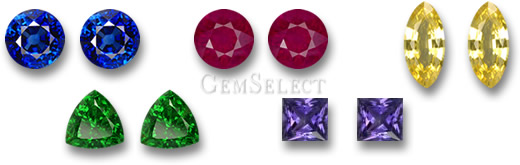 Pares de piedras preciosas a juego en GemSelect