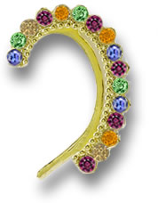 Ear Cuff de piedras preciosas multicolores