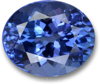 Piedra preciosa de tanzanita ovalada azul intenso