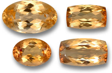 Piedras preciosas de topacio imperial color melocotón