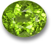 Gema de peridoto ovalado