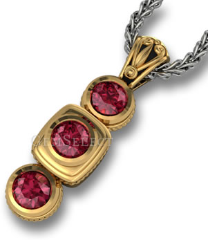 Colgante Espinela Oro Rojo