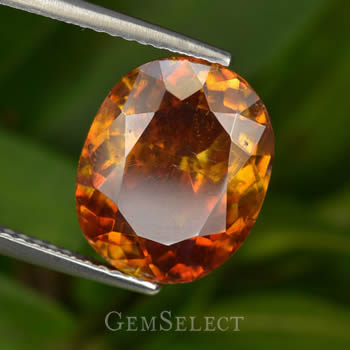 Piedra preciosa de esfalerita rojiza-naranja