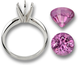 Reemplazo de piedras centrales: Anillo solitario con zafiro rosa como piedra central