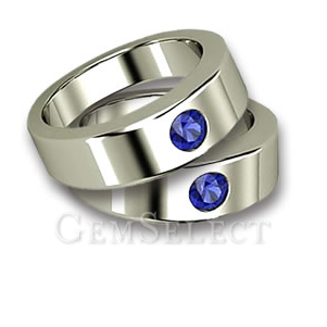 Alianzas de boda de zafiro azul