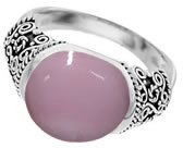 Anillo de ópalo peruviano rosa