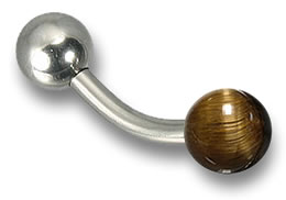Piercing Ojo De Tigre Curvo Con Barra