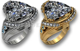 Anillos de topacio blanco hechos a medida por GemSelect