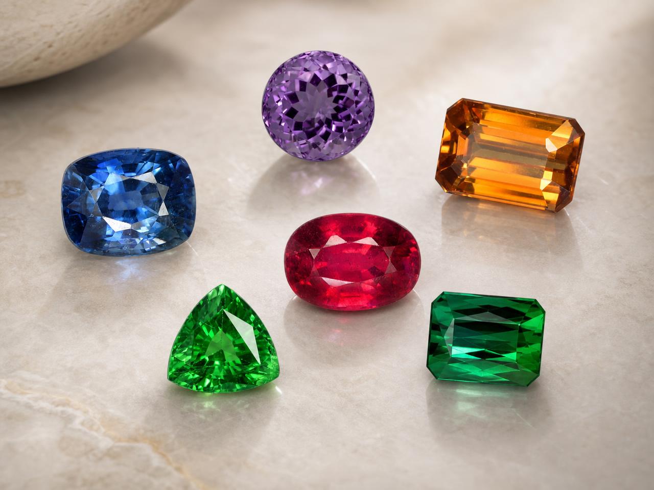 Gemas naturales sueltas adecuadas para piedras centrales de 1 a 2 quilates.