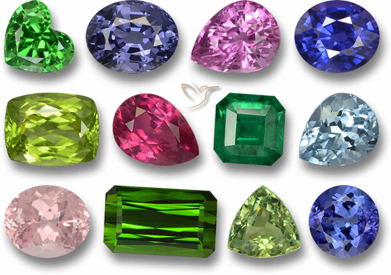 Surtido de gemas sueltas de calidad AAA para joyería fina personalizada.