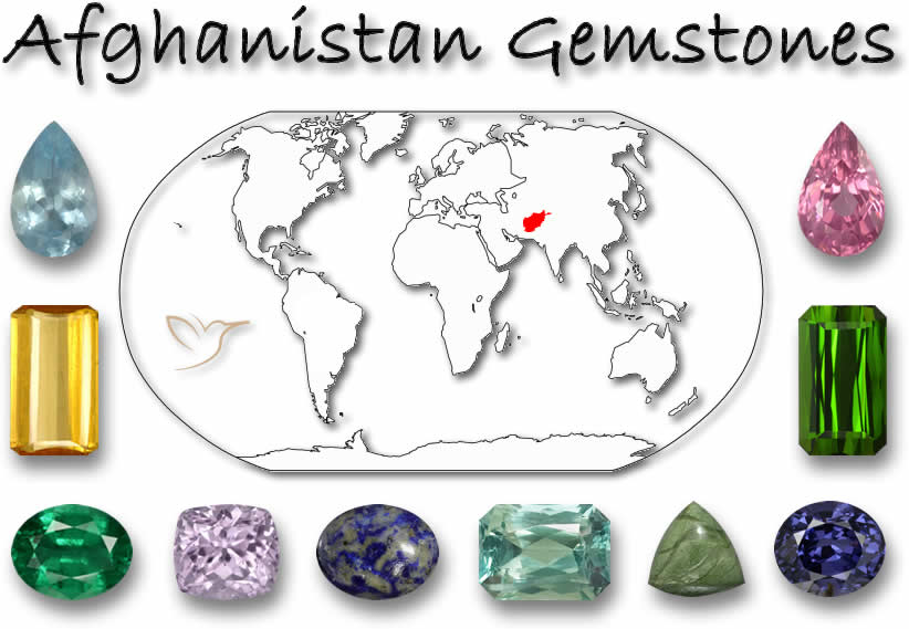 Piedras preciosas encontradas en Afganistán