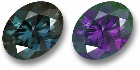 Zafiro suelto que cambia de color a la venta