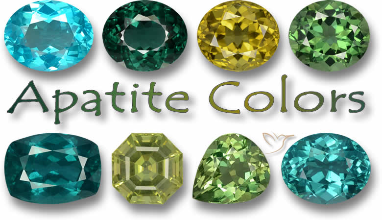 Colores de piedras preciosas de apatita