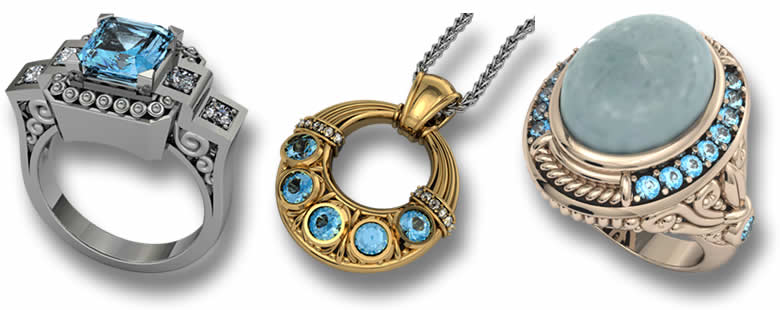 Diseño de joyería de aguamarina por GemSelect