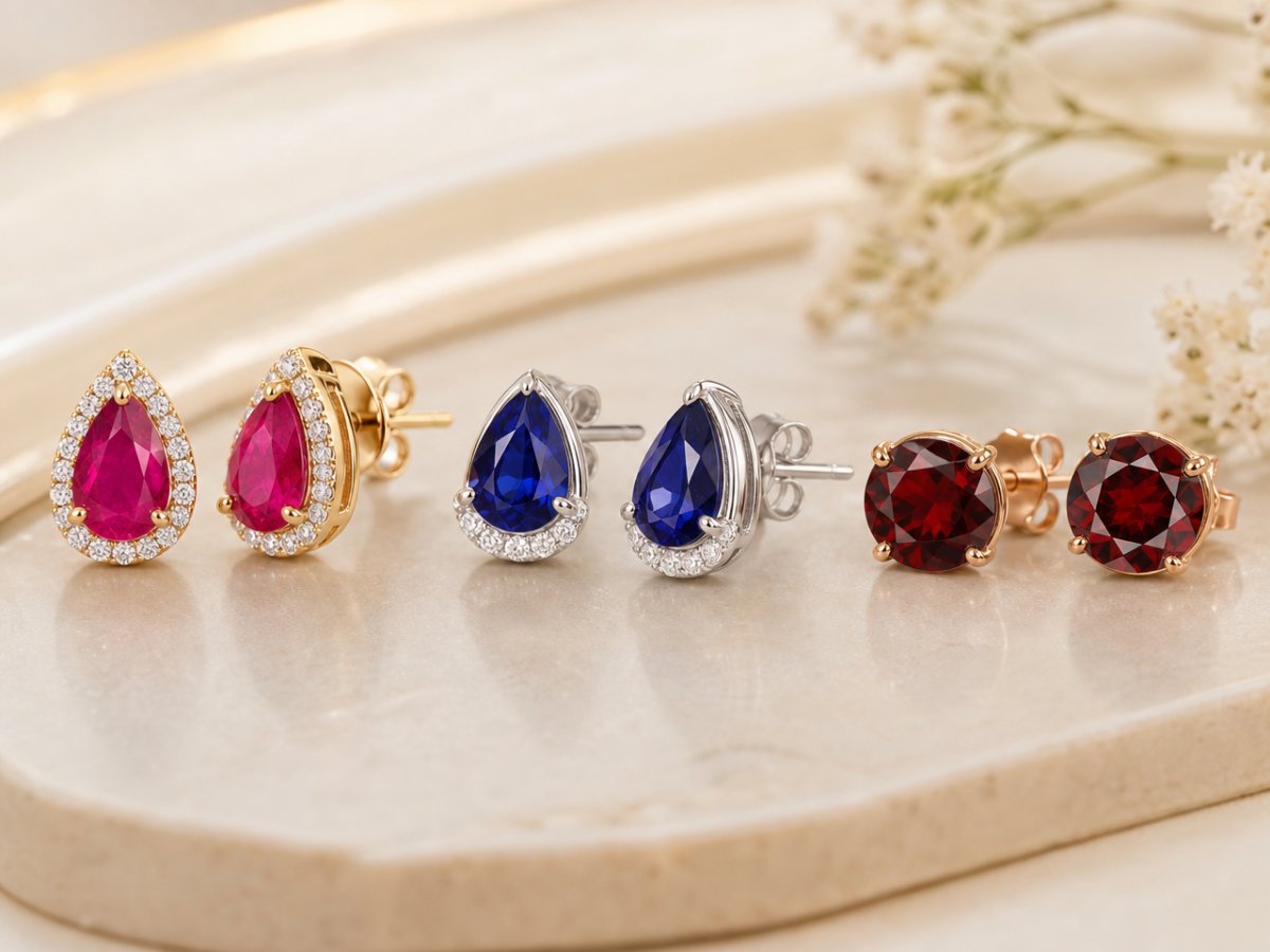 Gemas naturales mostradas en joyería