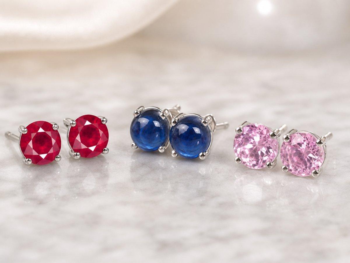 Gemas naturales mostradas en joyería