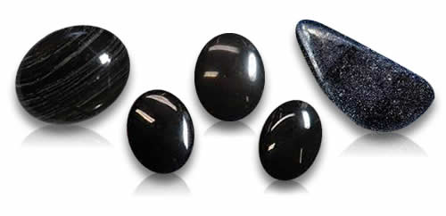Piedras preciosas naturales de jaspe negro
