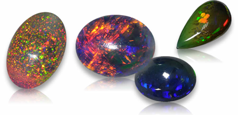 Piedras preciosas de ópalo negro