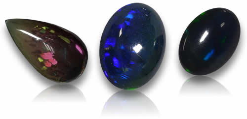 Piedras preciosas de ópalo negro natural