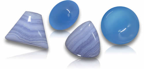 Piedras preciosas naturales de ágata azul