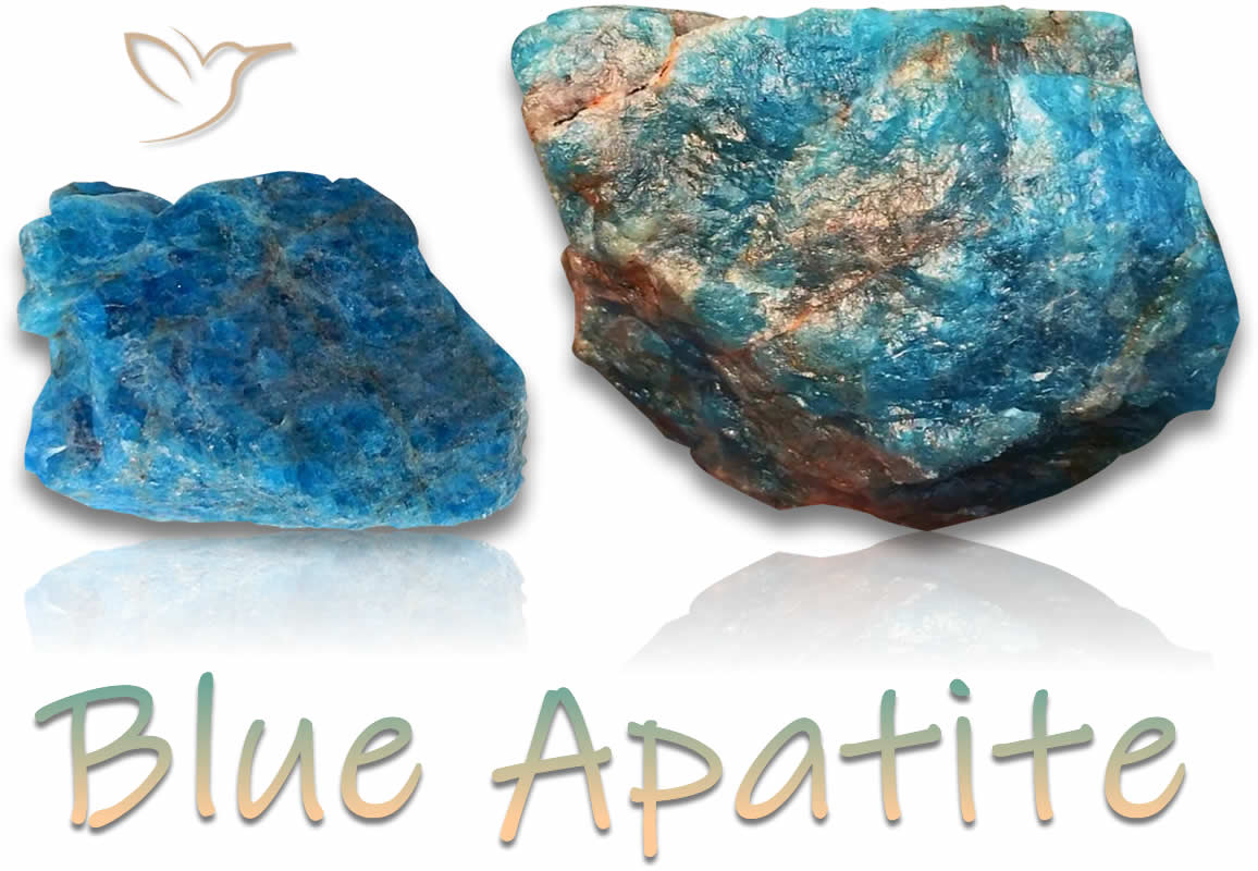 Piedras rugosas de apatita azul