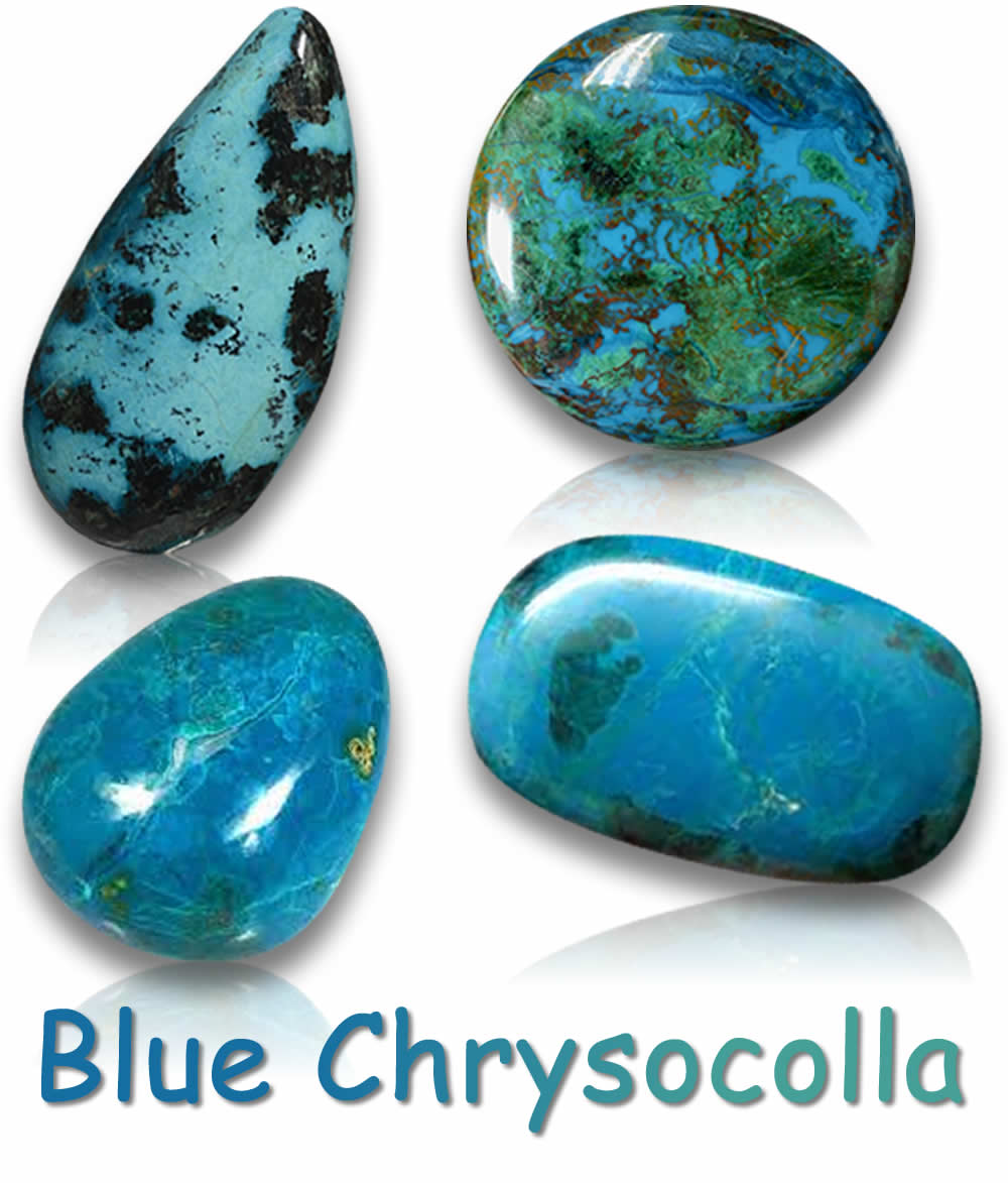 Piedras preciosas naturales de crisocola azul